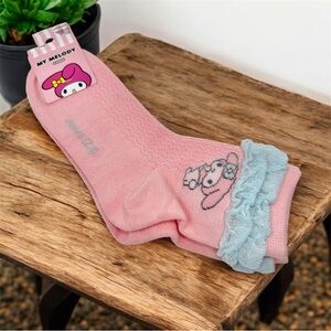Hot Topic Sanrio My Melody Pink Ruffle Ankle Socks For Shoe Size 5-10 Kawaii NWT